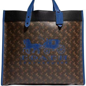 COACH - Field Tote 40 Jitruffleblue Fin Leather